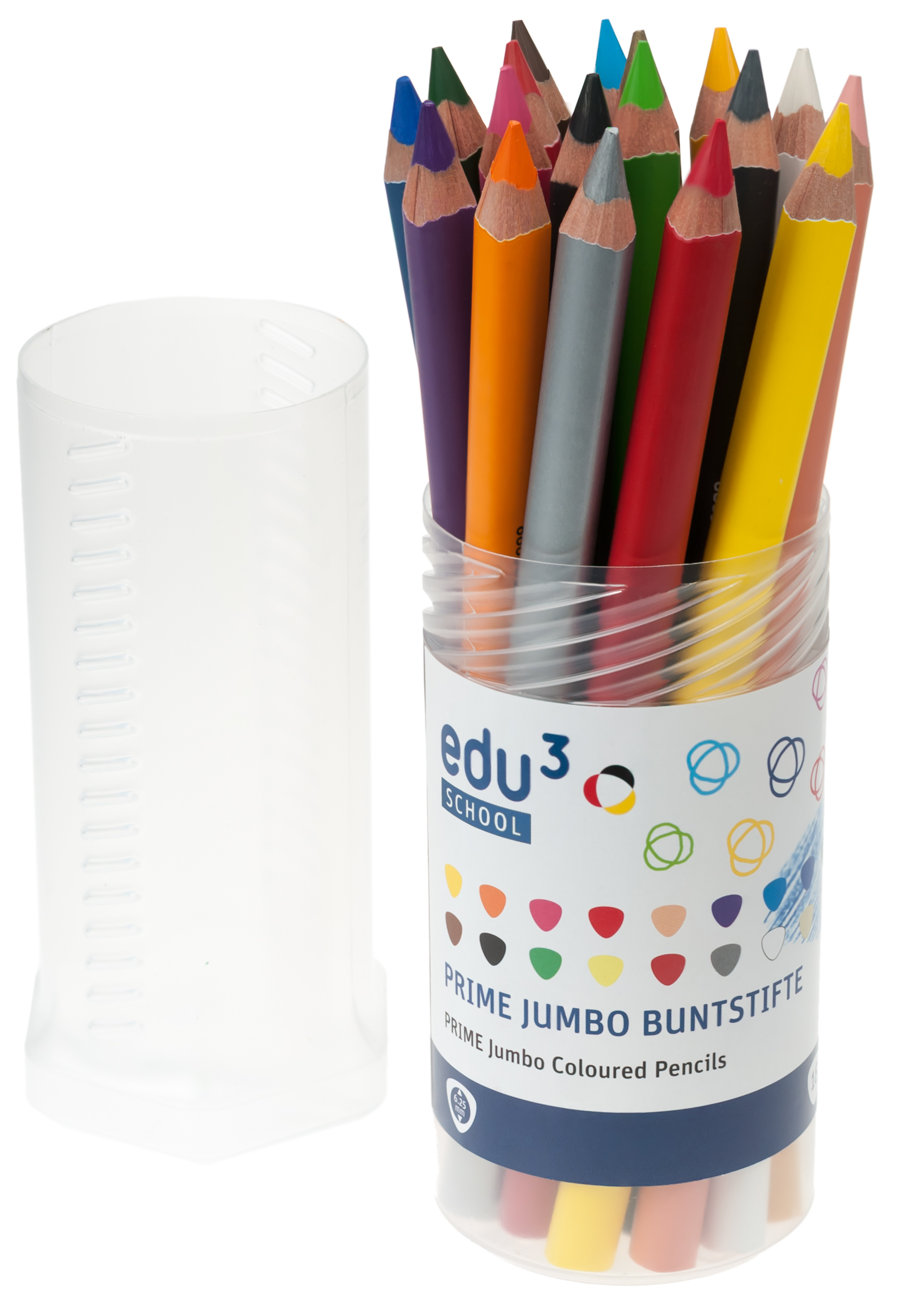 edu³ PRIME Jumbo colored pencils tri twist pack