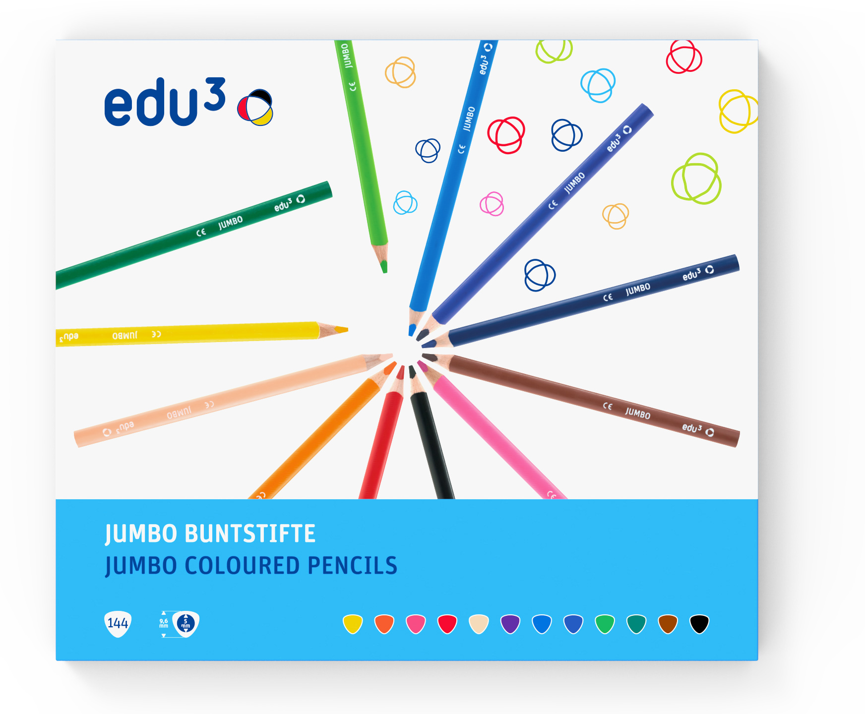 edu³ Jumbo colored pencil tri Pizzabox