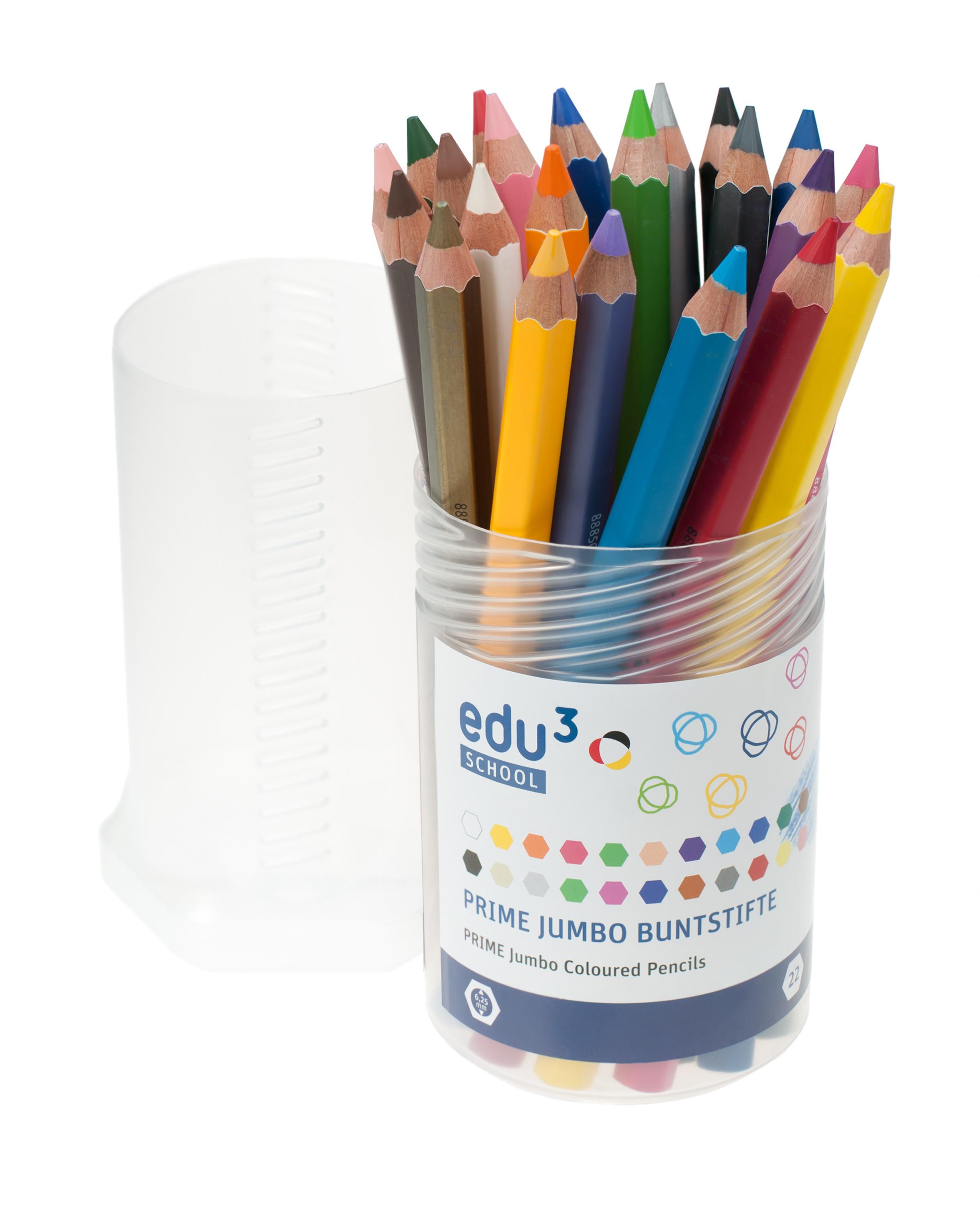 edu³ PRIME Jumbo colored pencils hex twist pack
