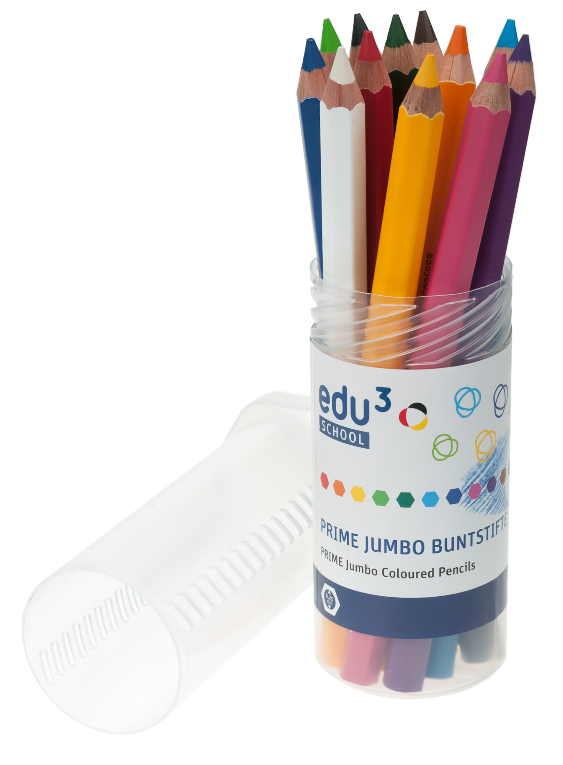 edu³ PRIME Jumbo colored pencils hex twist pack