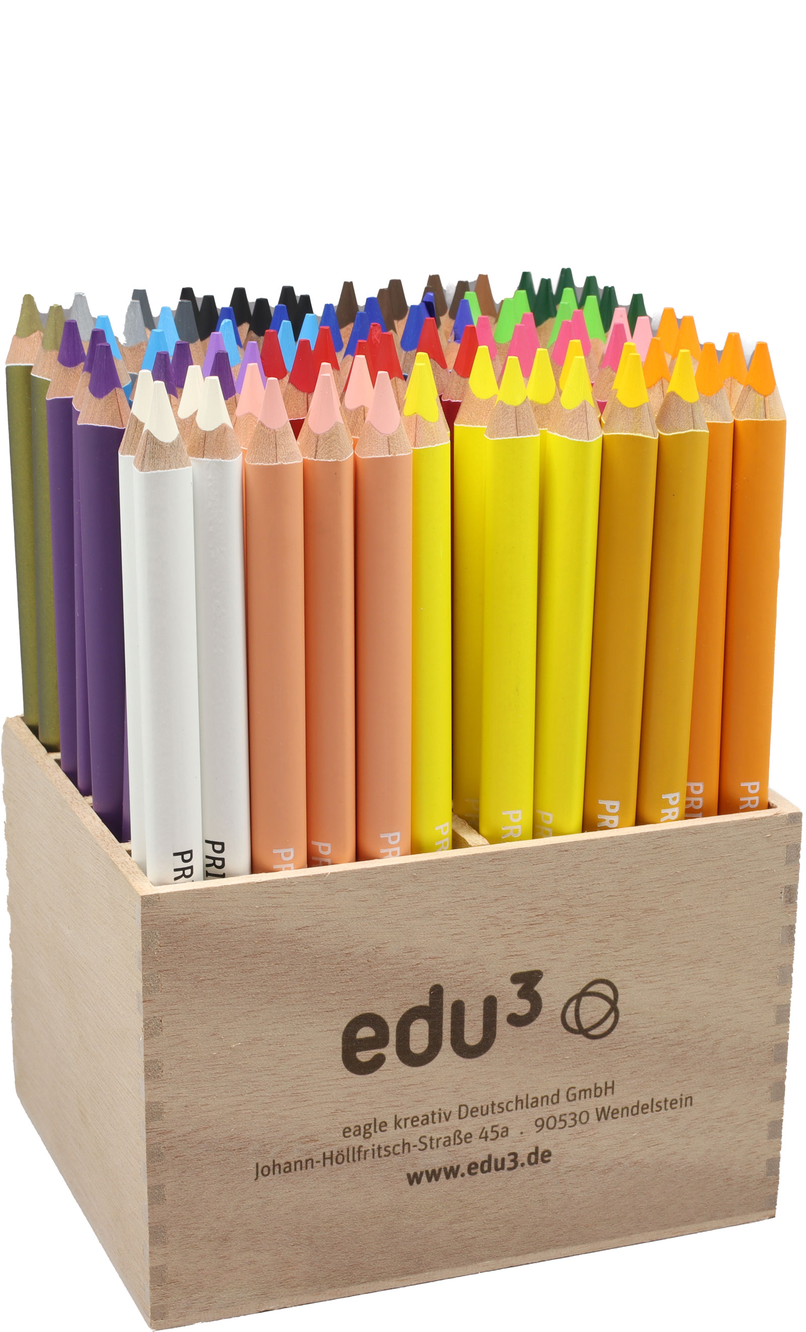 edu³ PRIME Jumbo colored pencils tri wooden display