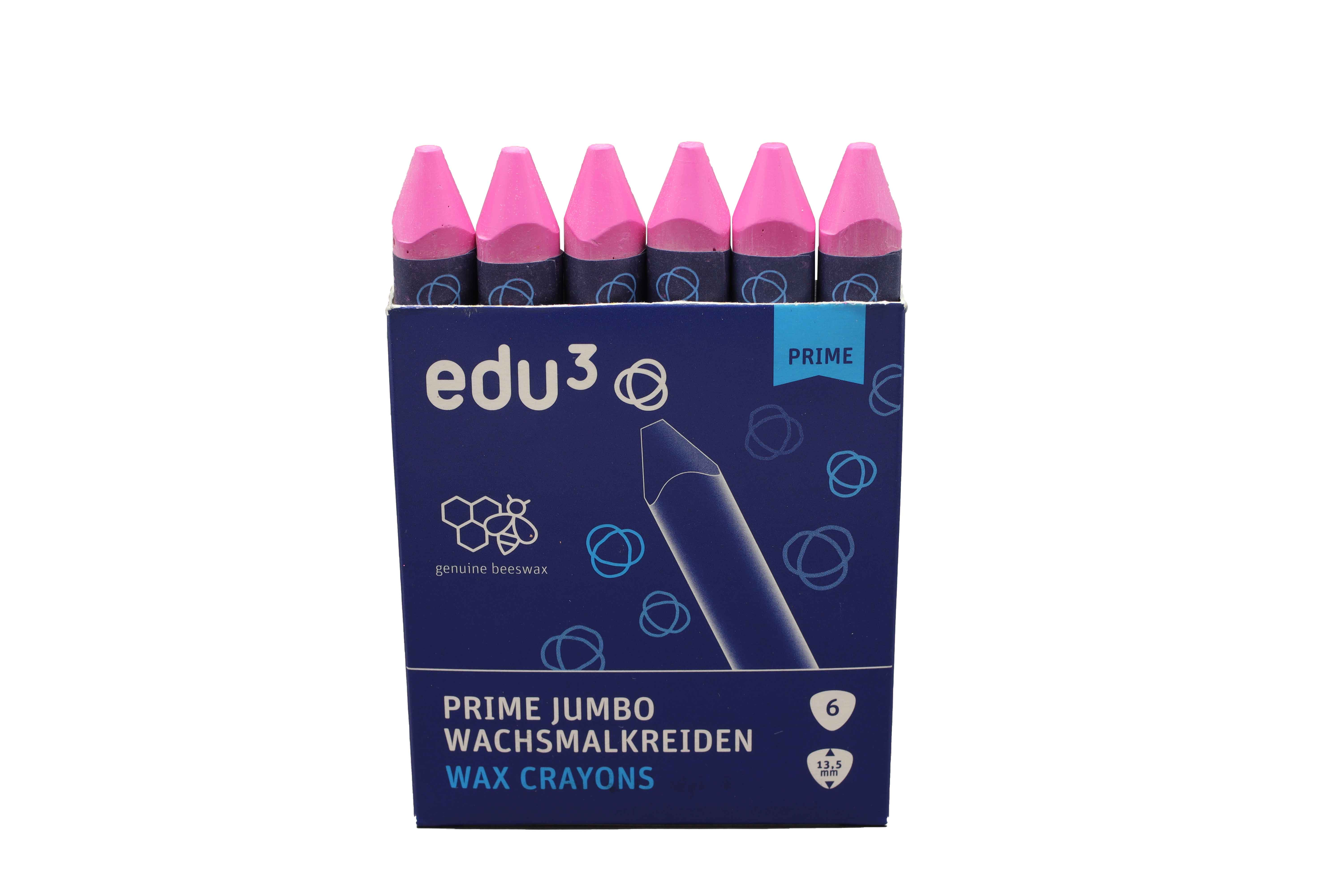 edu³ PRIME Jumbo wax crayons pink
