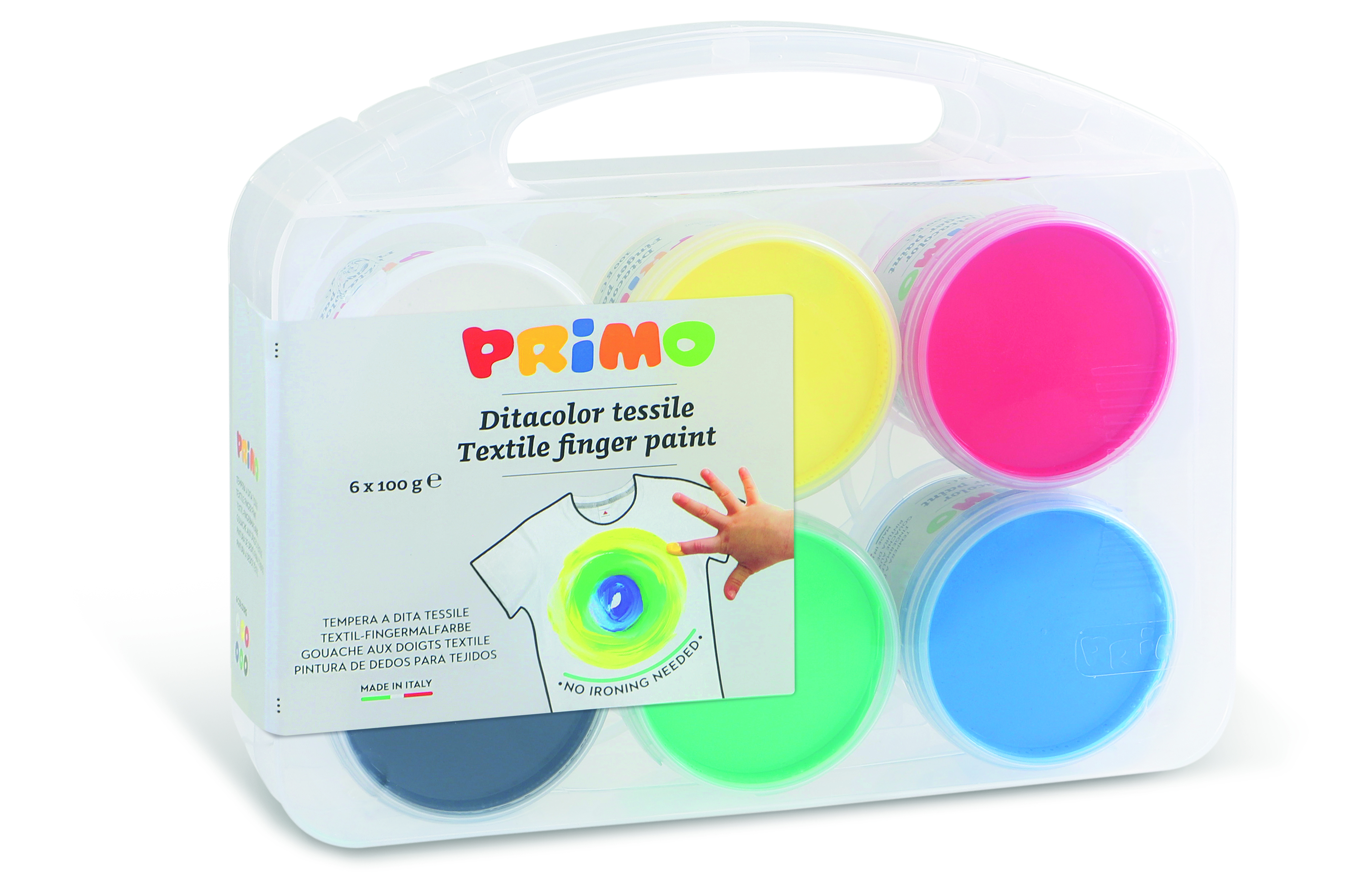 PRIMO textile finger paints set of 6 x100g 