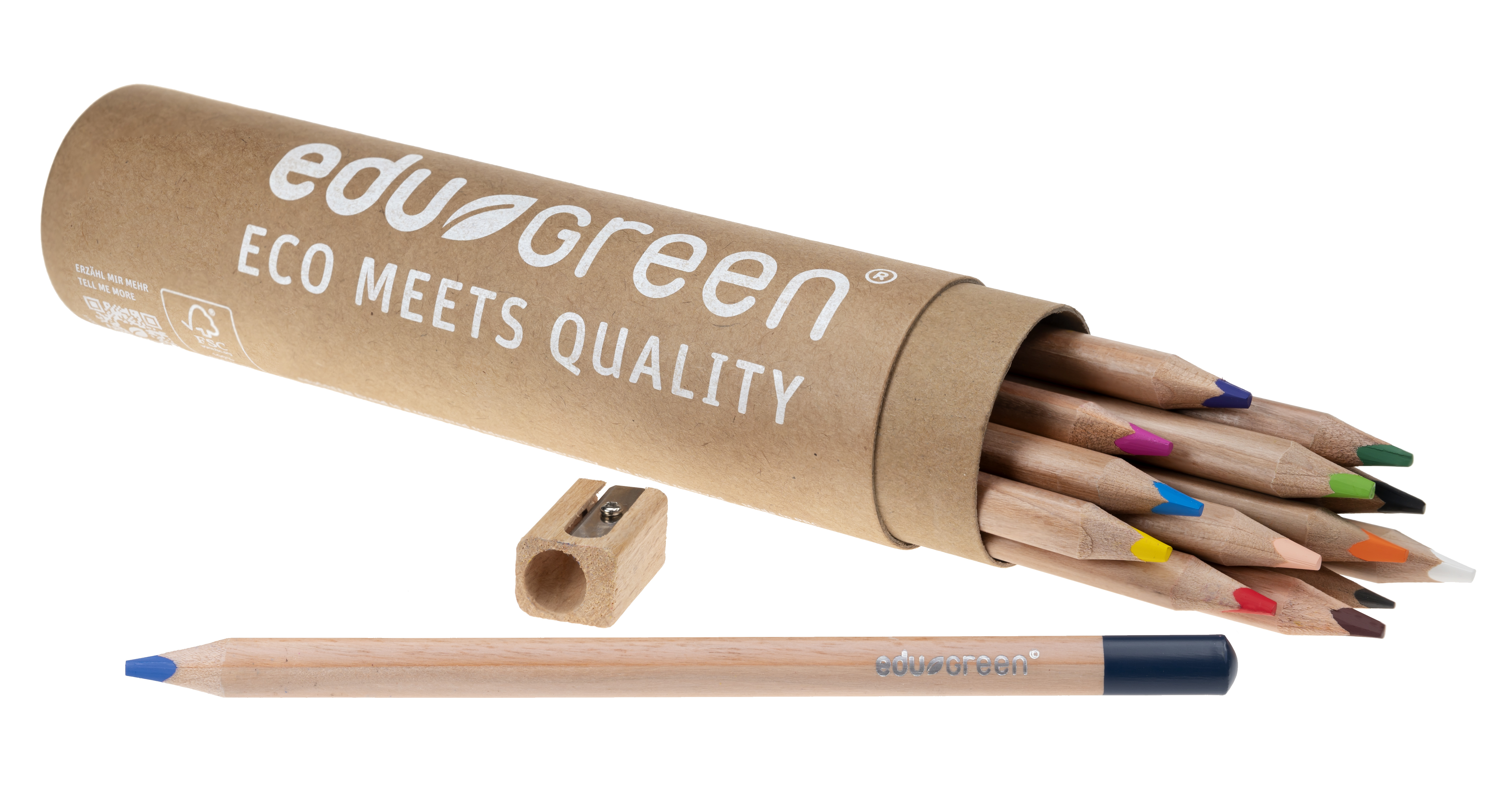 edugreen colored pencil tri round tube