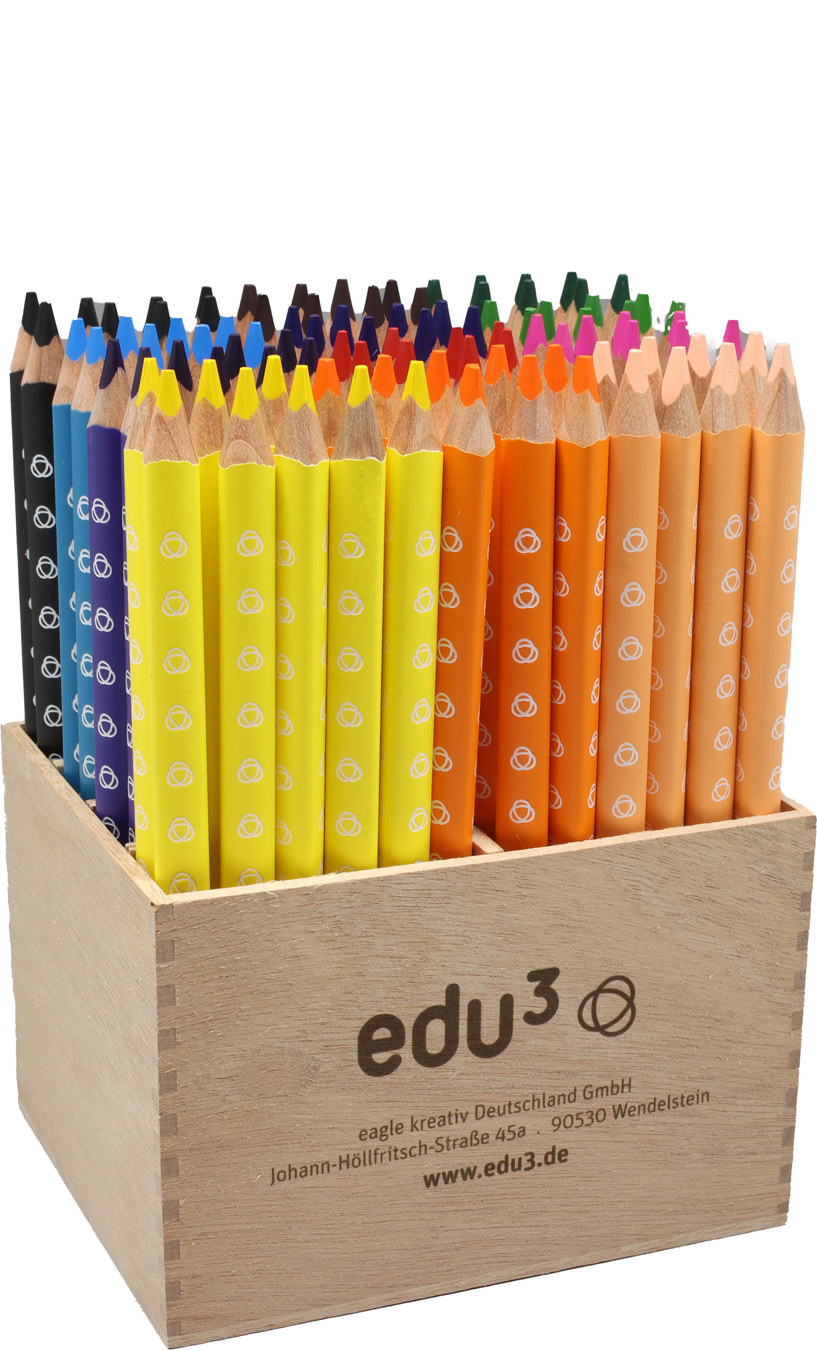 edu³ Jumbo colored pencil tri wooden display