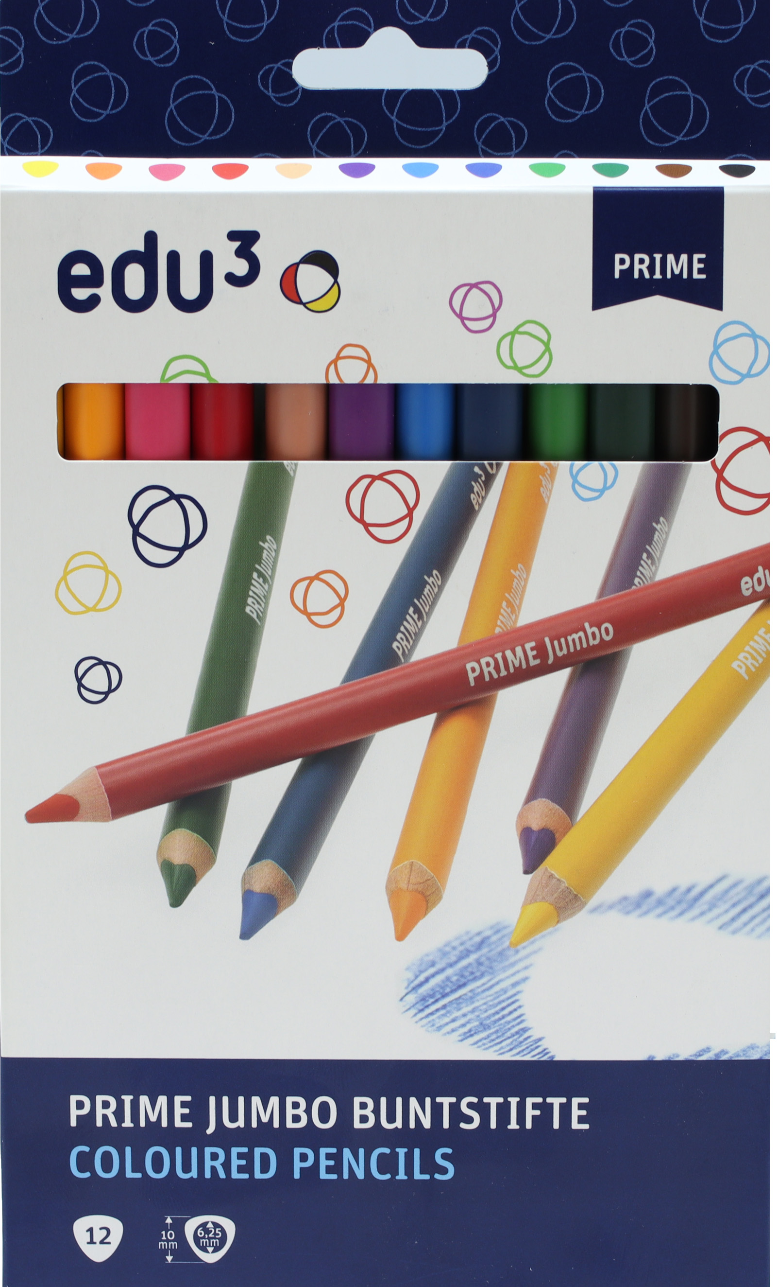 edu³ PRIME Jumbo colored pencils tri Set