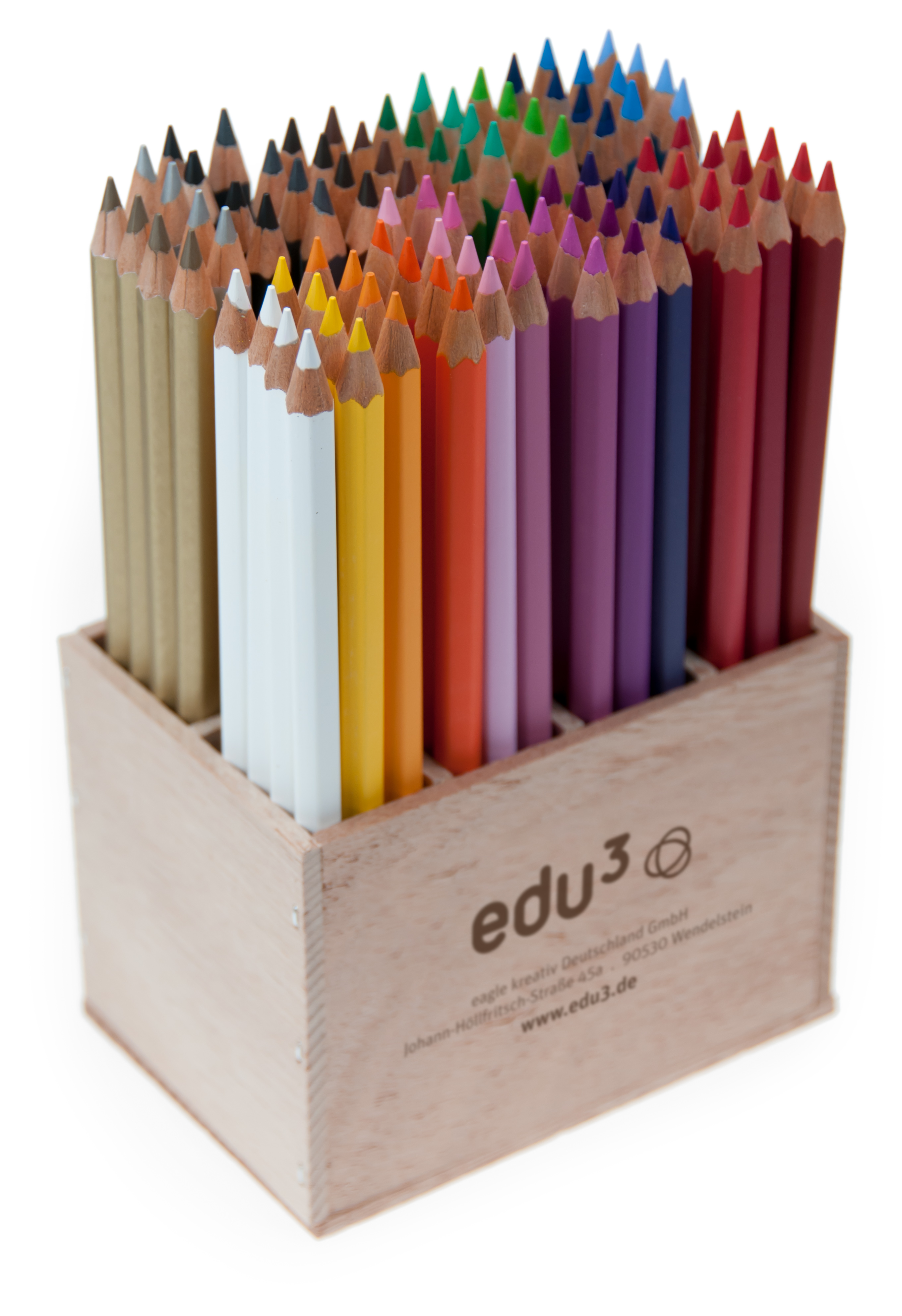 edu³ JUNIOR colored pencils hex wooden display