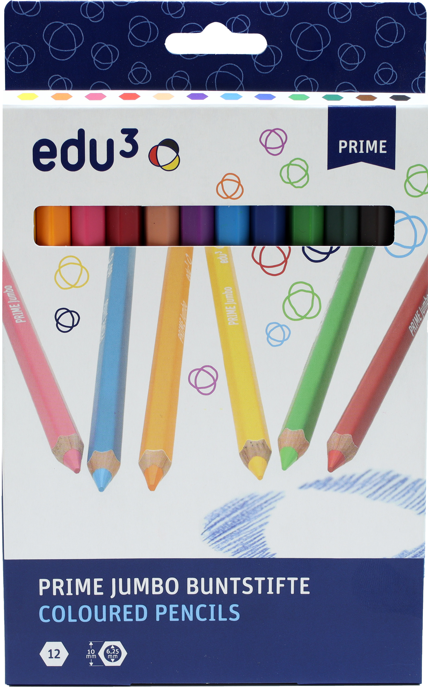 edu³ PRIME Jumbo colored pencils hex Set