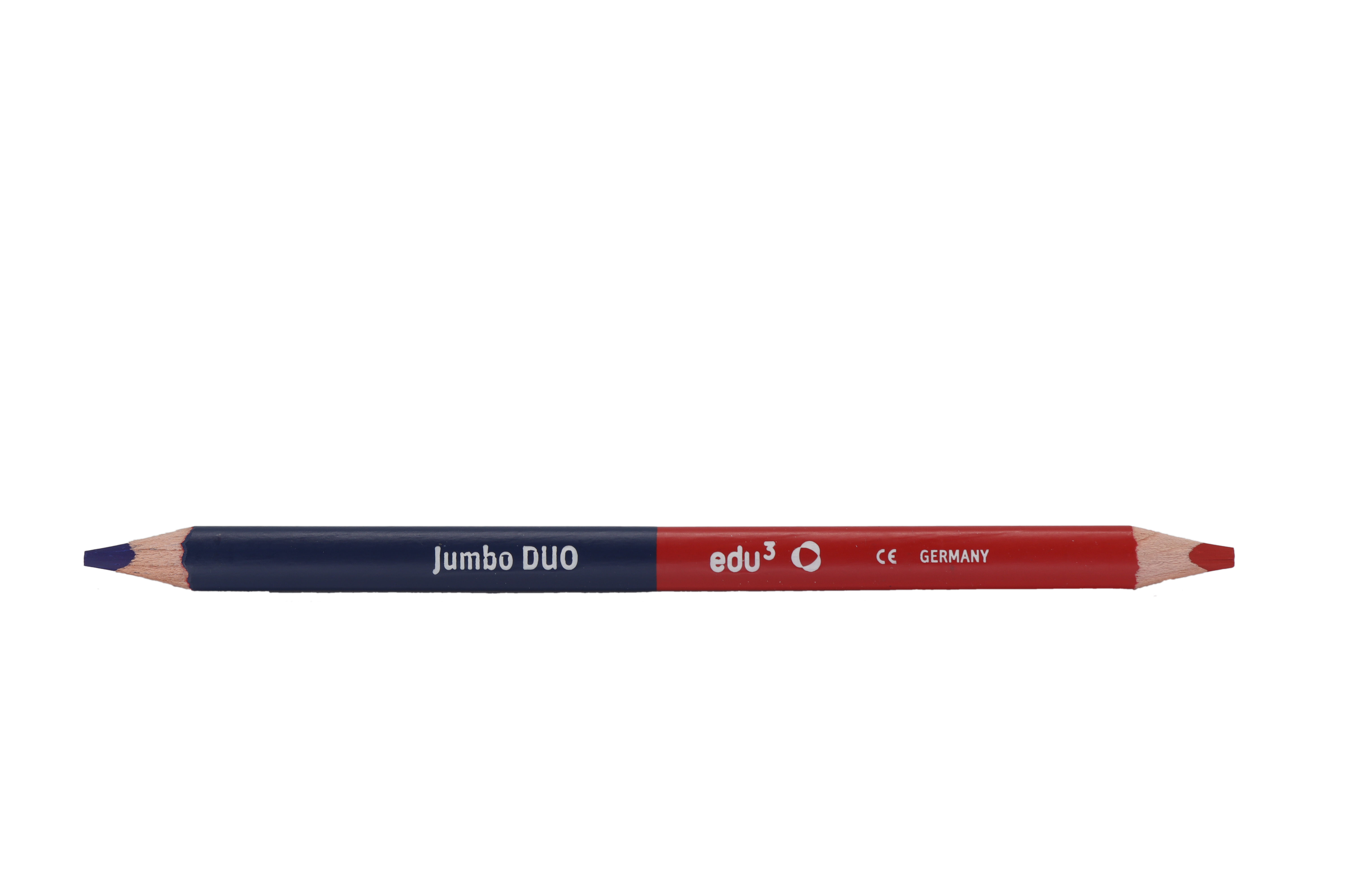 edu³ Jumbo Buntstift DUO Dreikant rot-blau, 12 Stück