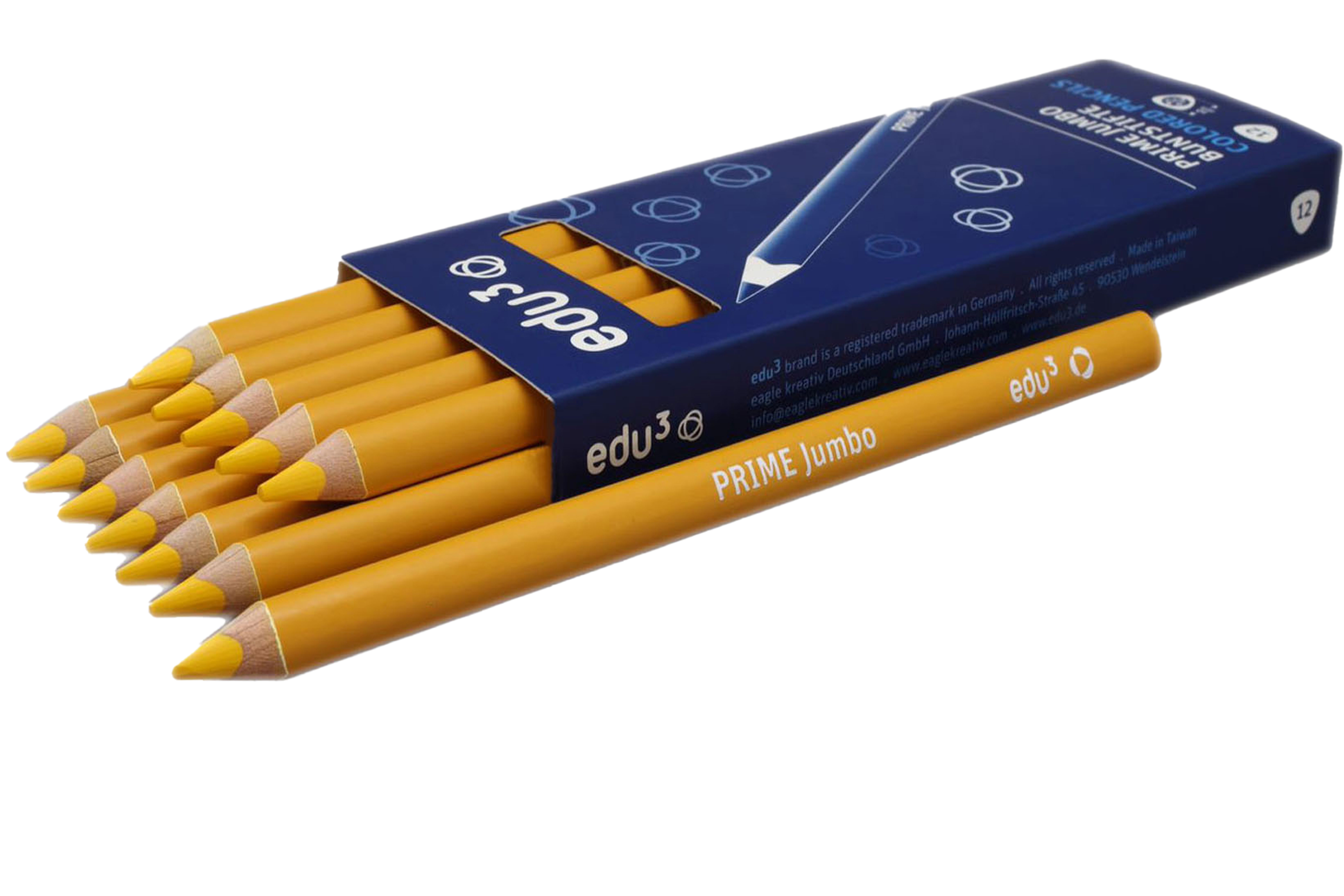 edu³ PRIME Jumbo colored pencils tri yellow