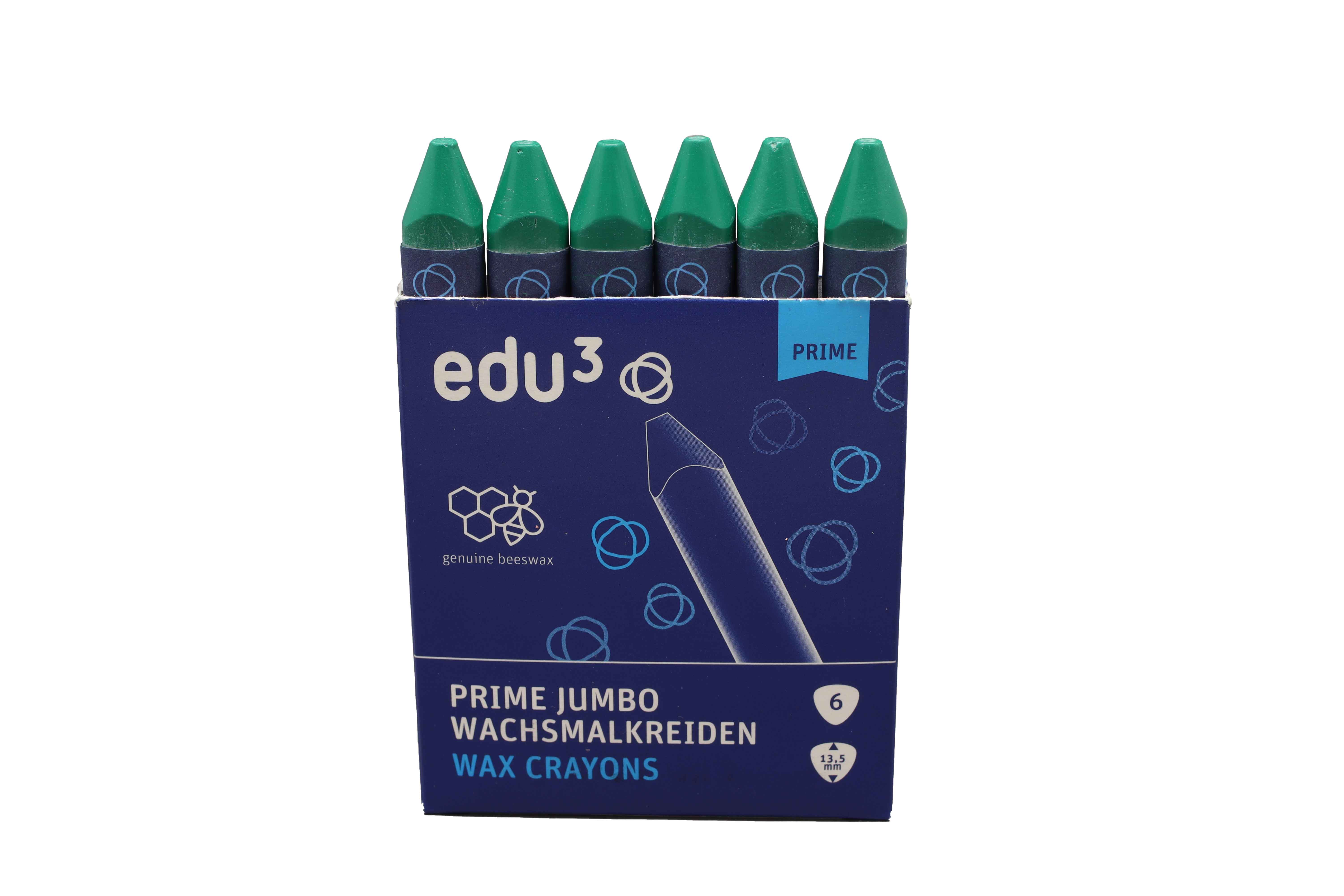 edu³ PRIME Jumbo wax crayons green