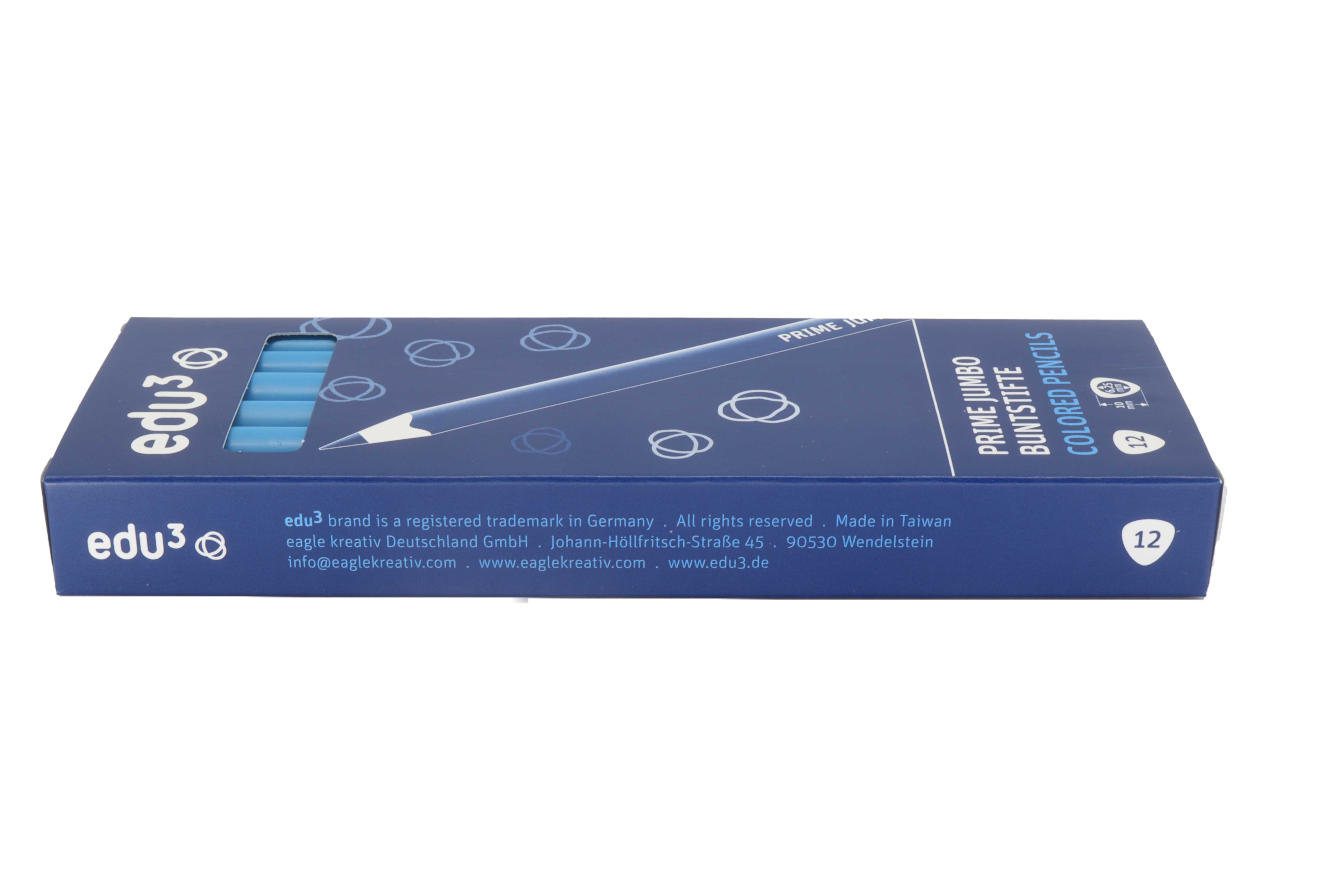 edu³ PRIME Jumbo colored pencils tri light blue