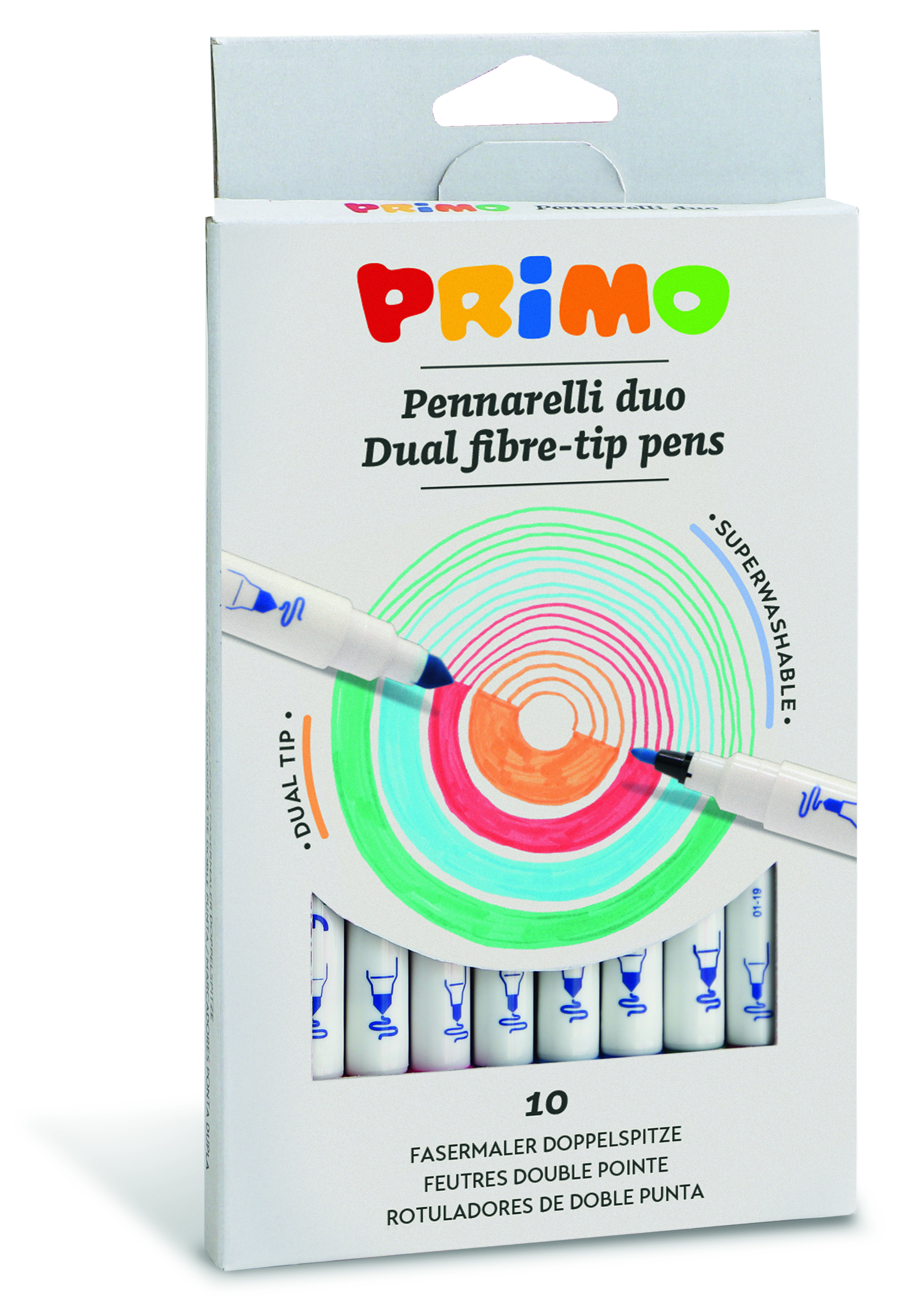 PRIMO double fiber pens, set of 10