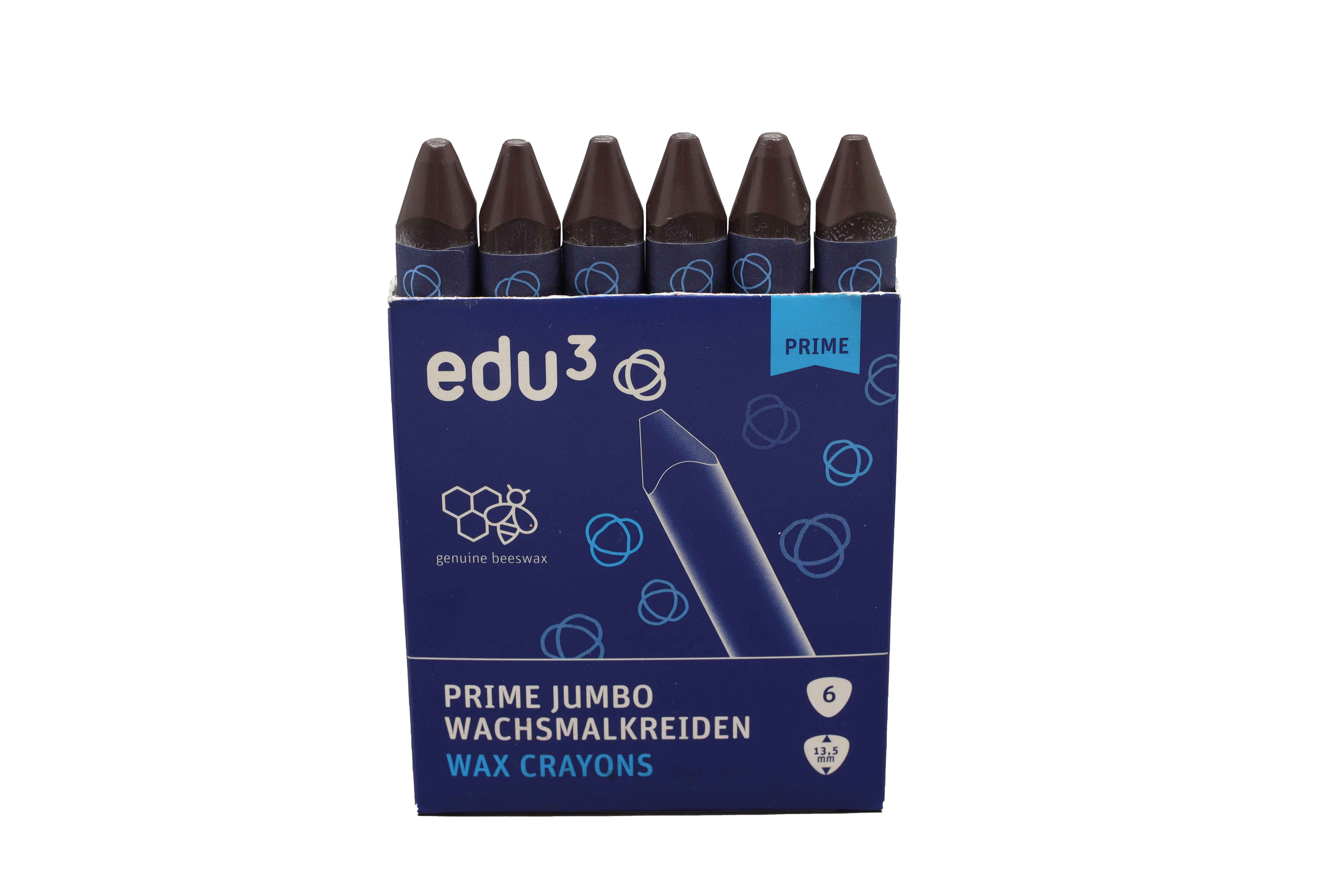 edu³ PRIME Jumbo wax crayons brown