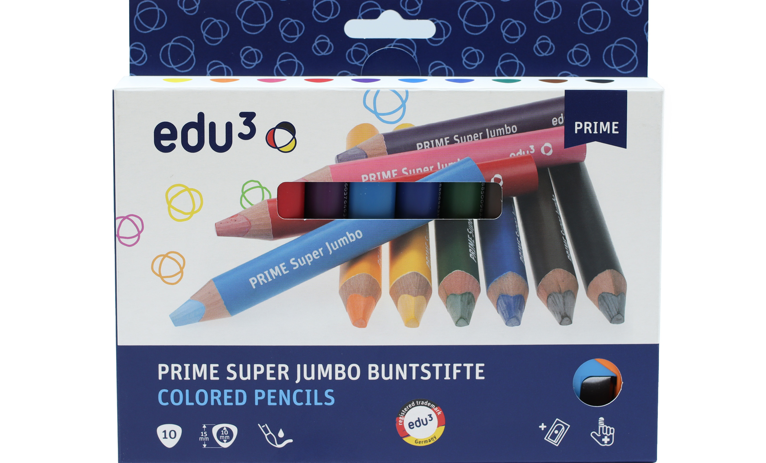 edu³ PRIME Super Jumbo colored pencils tri Set