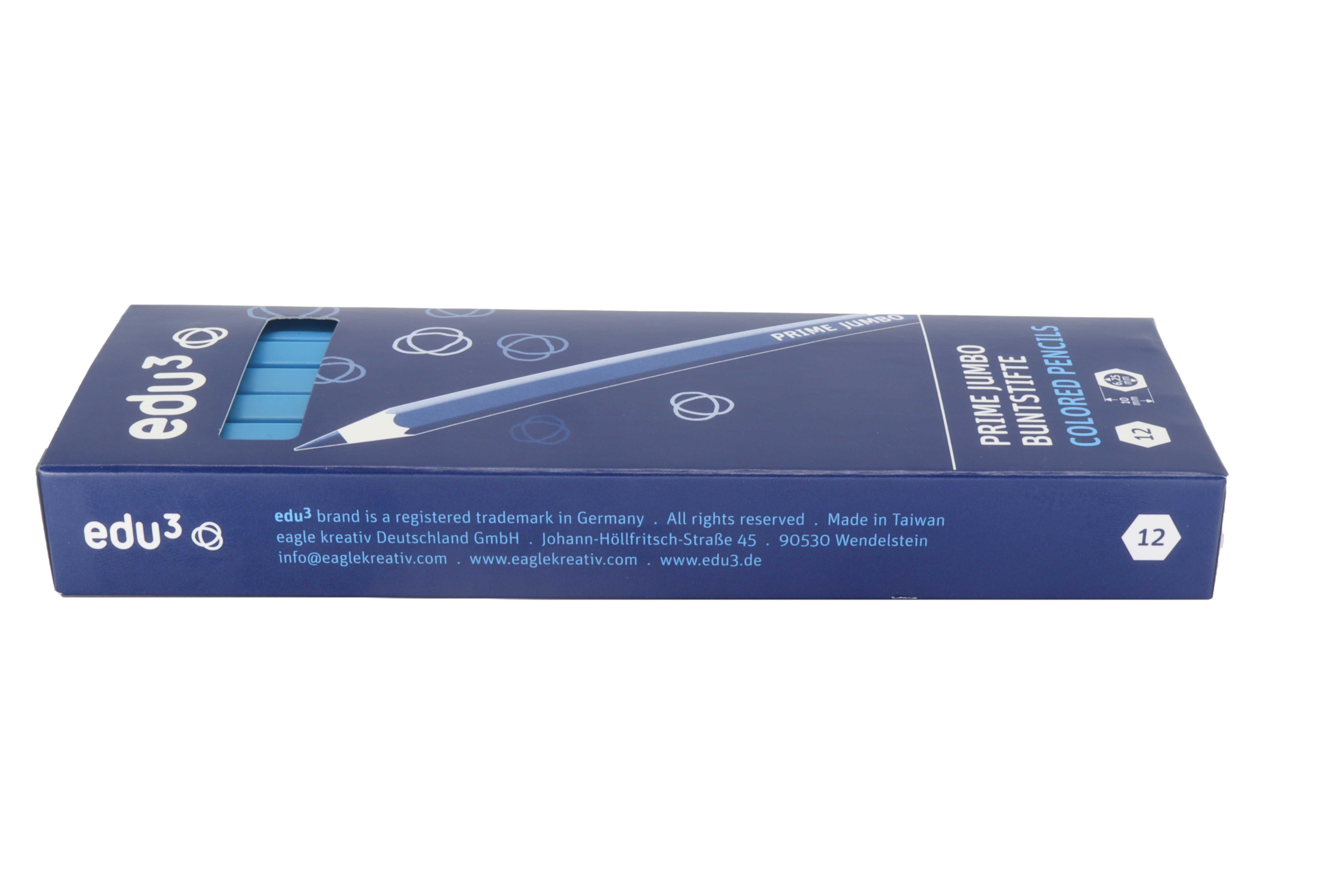edu³ PRIME Jumbo colored pencils hex light blue