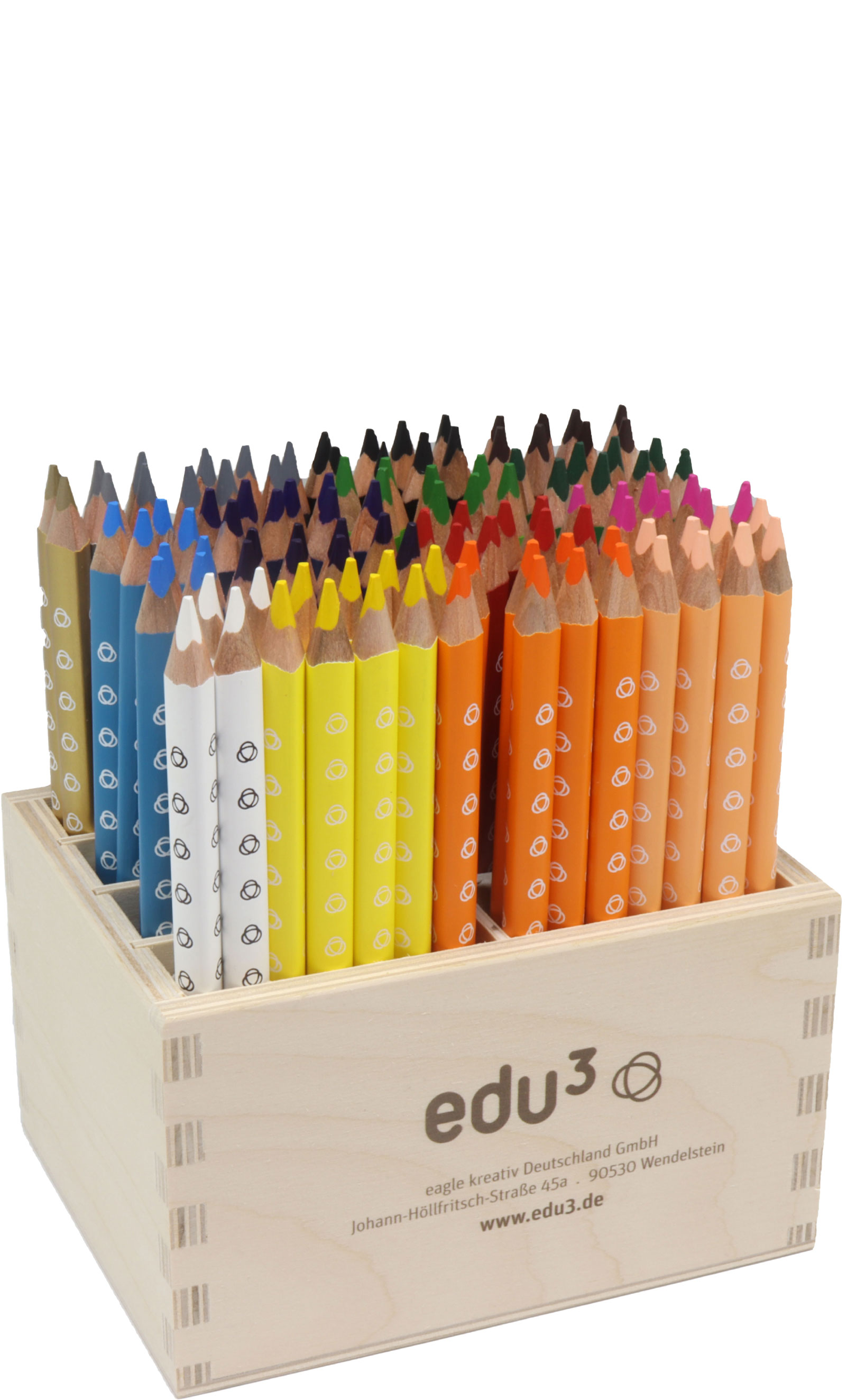 edu³ Jumbo colored pencil tri wooden display