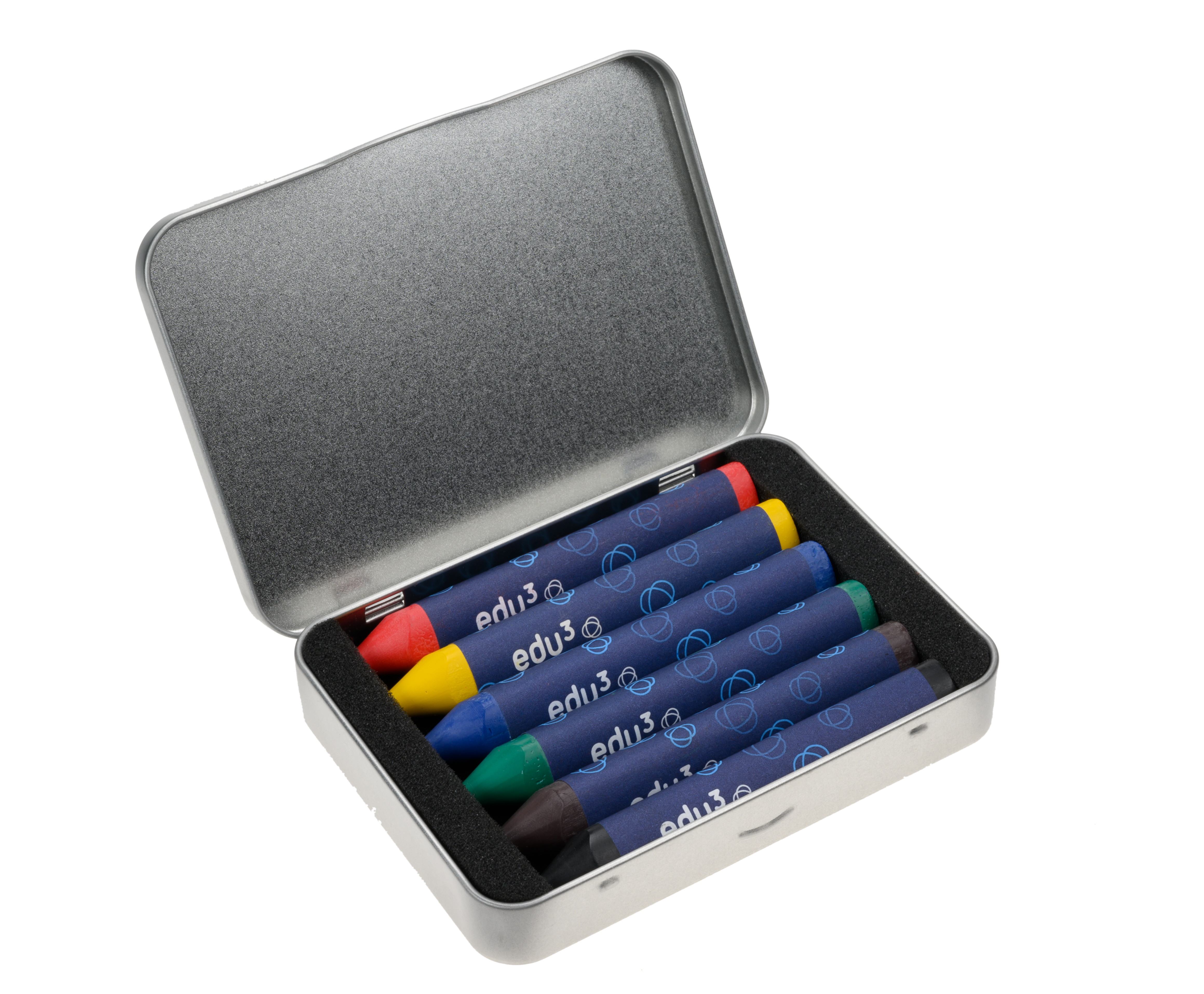 edu³ PRIME Jumbo wax crayons tin box basic