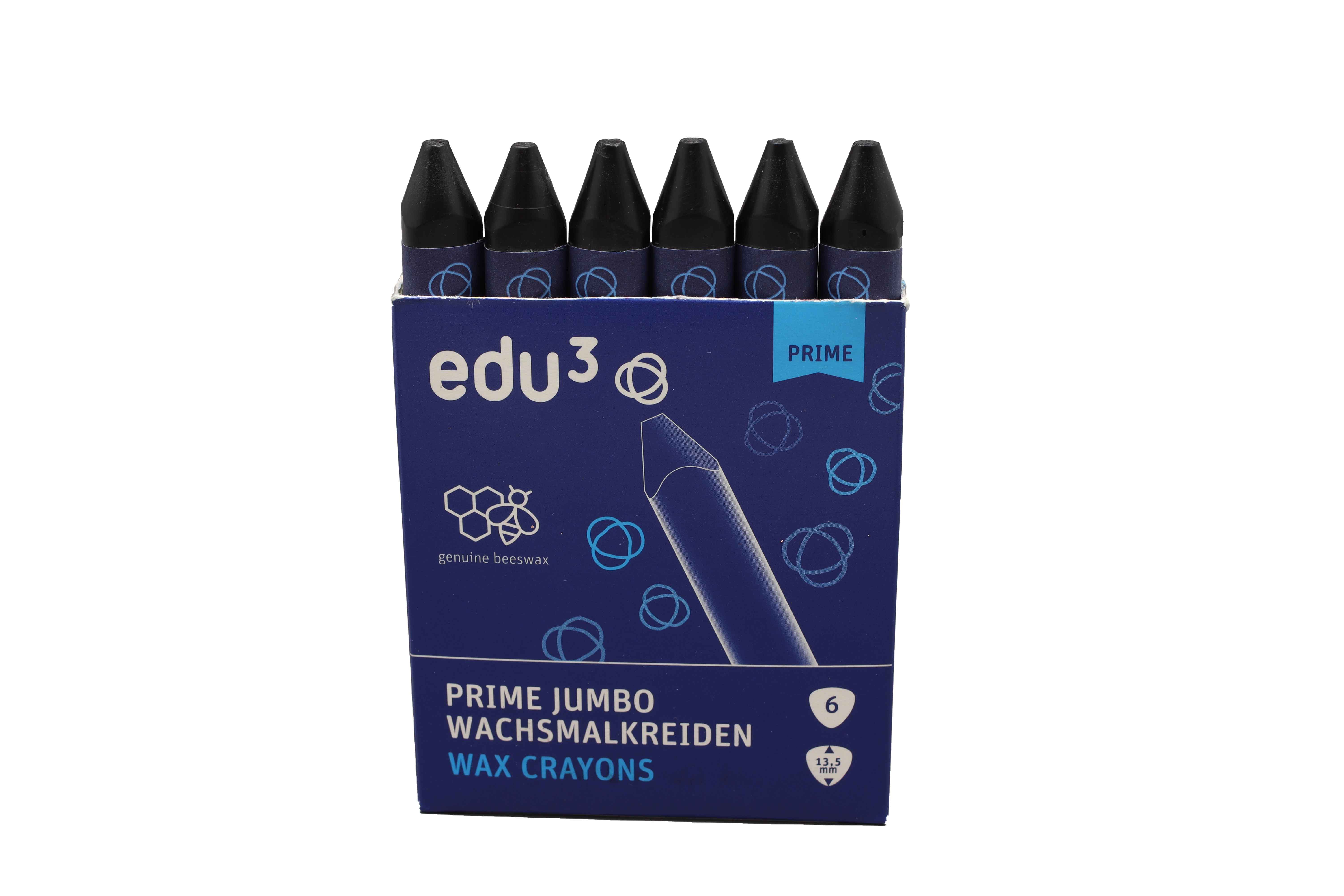 edu³ PRIME Jumbo wax crayons black