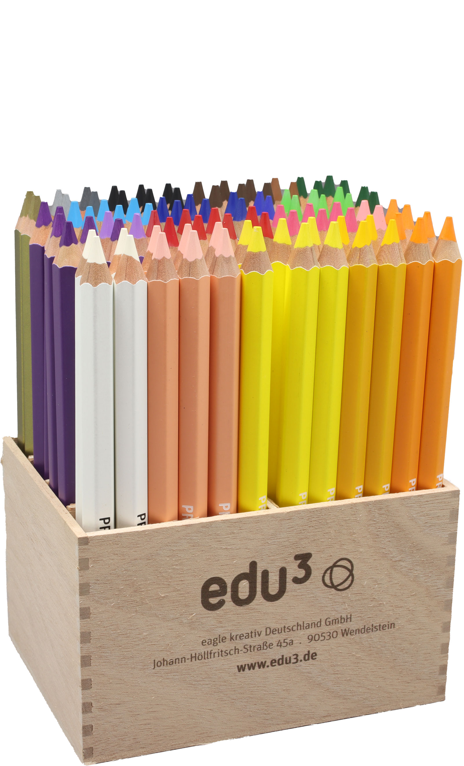 edu³ PRIME Jumbo colored pencils hex wooden display